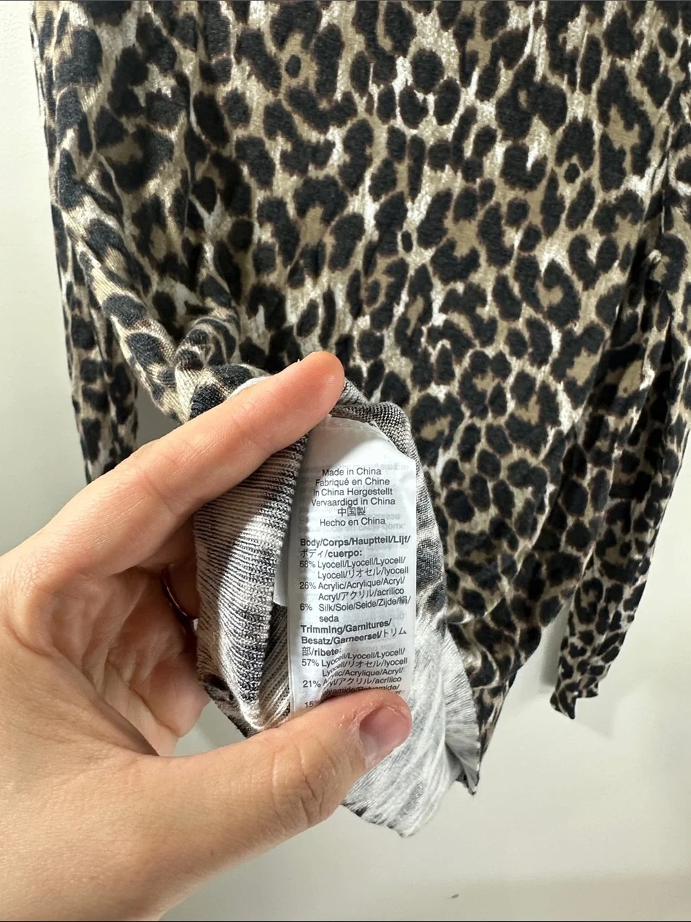 NWT J. Crew Leopard Print Long Sleeve Top Grommet Shoulder Detail Brown/Black